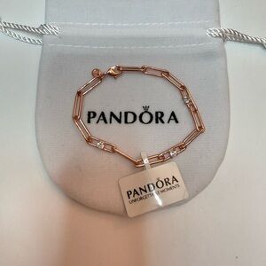 PANDORA Rose Gold Plated Link Chain Bracelet 589177C01 6 inch